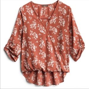 West Kei Women's Floral Blouse - Rust and White